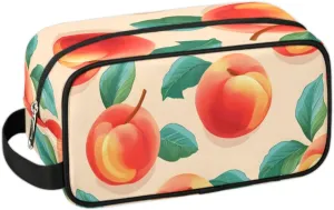 Travel Toiletry Bag for Women Men Peach Theme Hanging Cosmetic Bag Waterproof Makeup Bag for Shaving Makeup Toothbrush & Travel Essentials