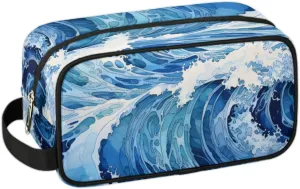 Travel Toiletry Bag for Women Men Sea Art Printing Hanging Cosmetic Bag Waterproof Makeup Bag for Shaving Makeup Toothbrush & Travel Essentials