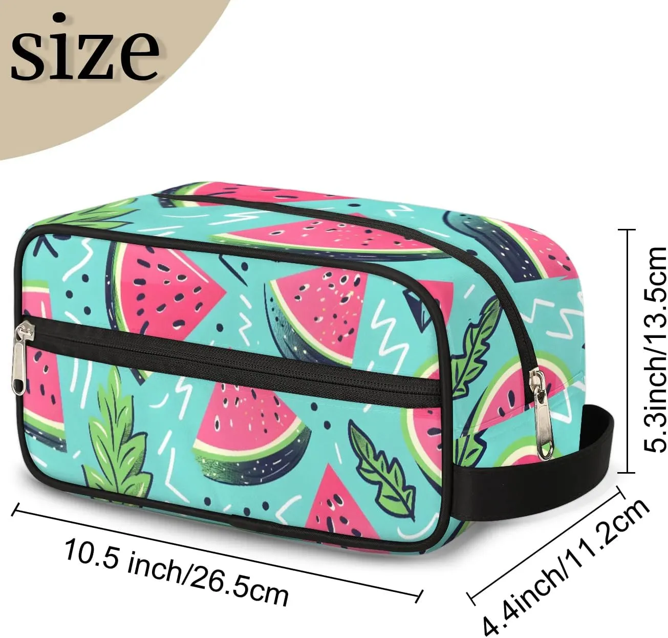 Travel Toiletry Bag for Women Men Summer Watermelon Slices Hanging Cosmetic Bag Waterproof Makeup Bag for Shaving Makeup Toothbrush & Travel Essentials
