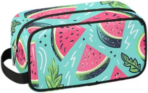 Travel Toiletry Bag for Women Men Summer Watermelon Slices Hanging Cosmetic Bag Waterproof Makeup Bag for Shaving Makeup Toothbrush & Travel Essentials