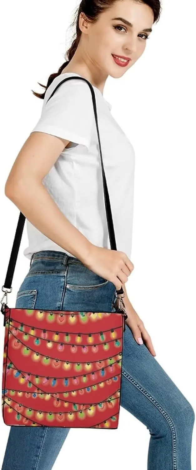 Travel Tote Bags for Women Ladies PU Leather Shoulder Handbags with Pockets Hobo Bucket Bags Crossbody Purse