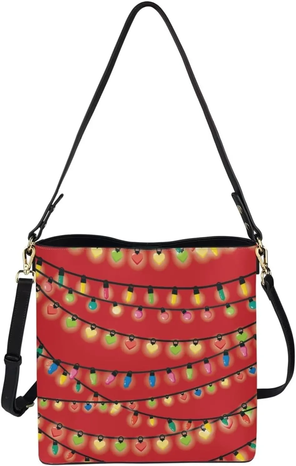Travel Tote Bags for Women Ladies PU Leather Shoulder Handbags with Pockets Hobo Bucket Bags Crossbody Purse