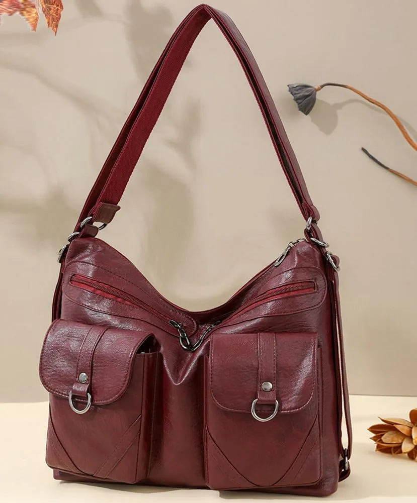 Trendy Hobo Shoulder Bags Women 2025 Spring Large Size Crossbody Purse Satchel Backpack Tote Handbags Multi-Pockets