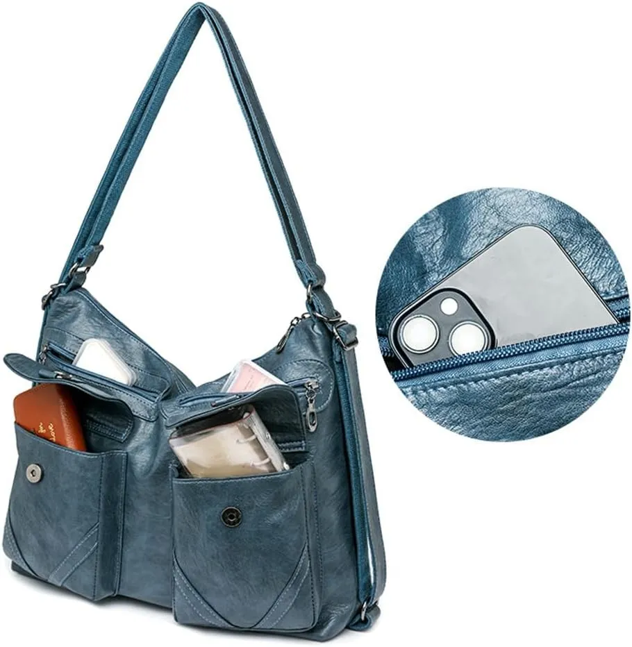 Trendy Hobo Shoulder Bags Women 2025 Spring Large Size Crossbody Purse Satchel Backpack Tote Handbags Multi-Pockets
