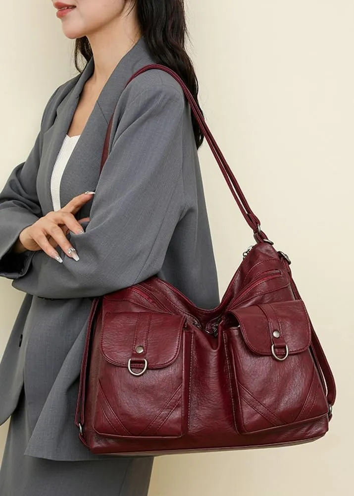 Trendy Hobo Shoulder Bags Women 2025 Spring Large Size Crossbody Purse Satchel Backpack Tote Handbags Multi-Pockets