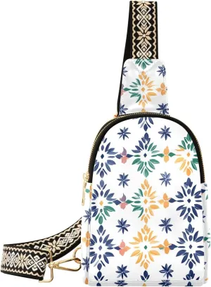 trendy Watercolor Abstract Flowers White bag for girls fashion fanny pack diaper bag for travel