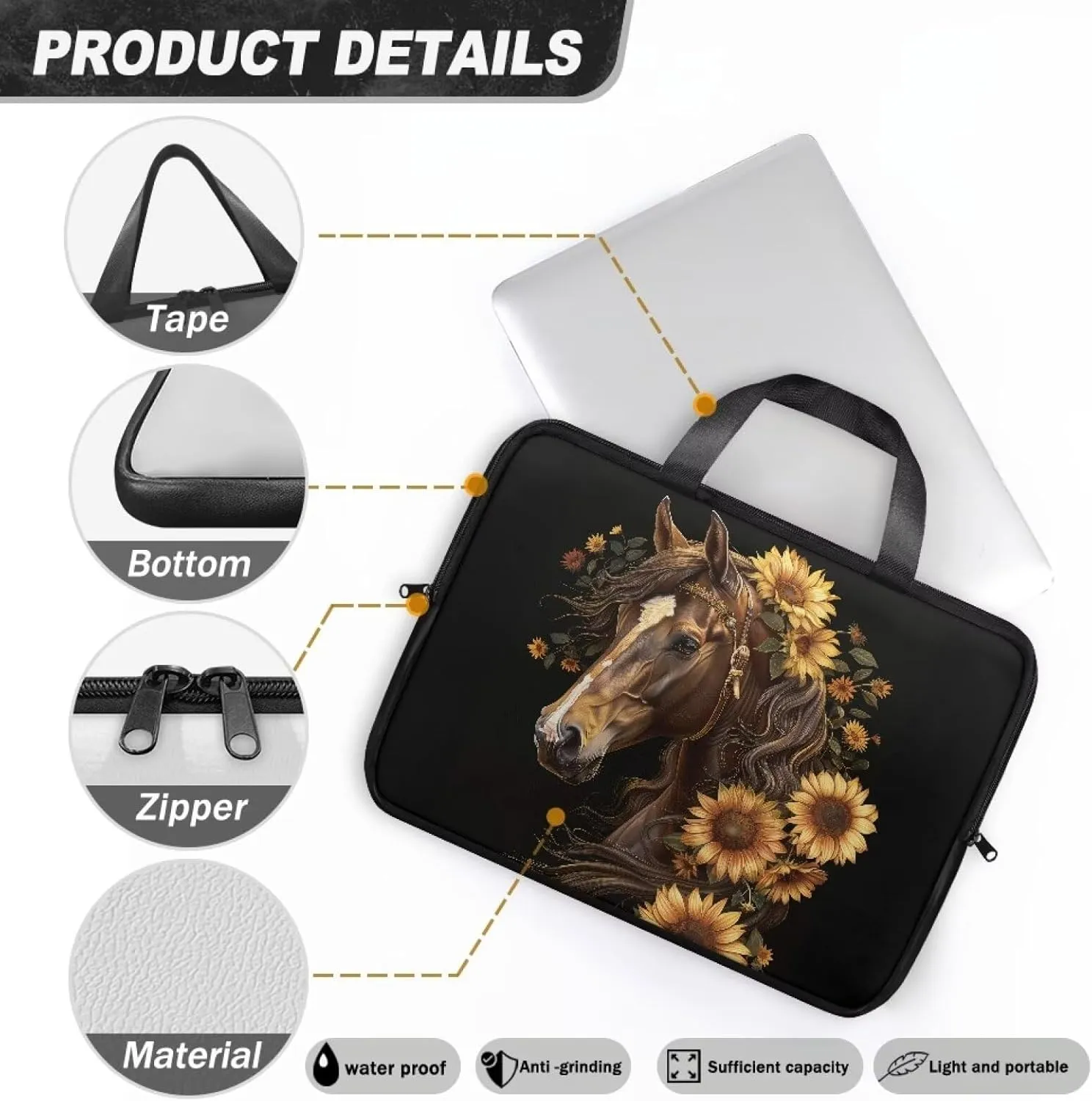 Uasibuni 15.6In Laptop Tote Bag for Travel,13" Computer Bag,14" 15" 17" 17.3" Laptop Messenger Bags