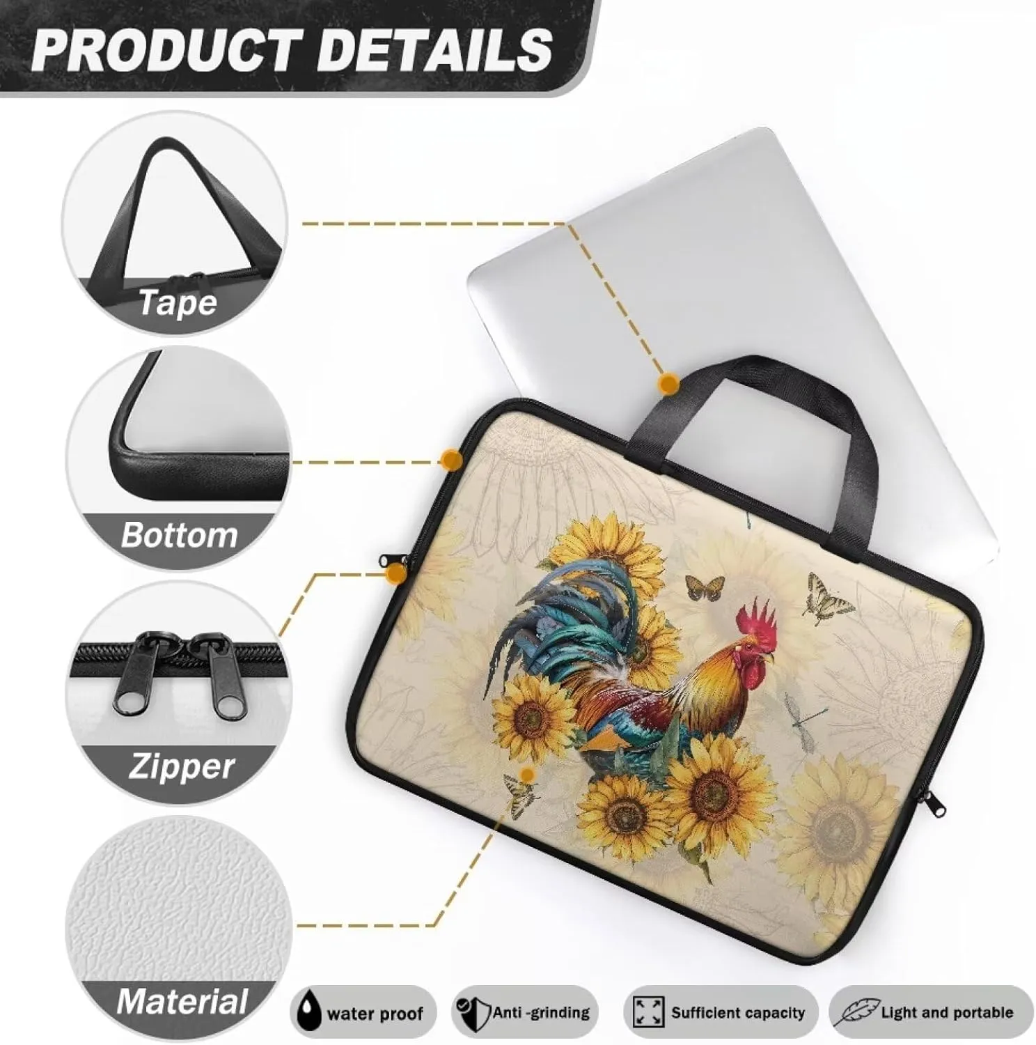 Uasibuni 15.6In Laptop Tote Bag for Travel,13" Computer Bag,14" 15" 17" 17.3" Laptop Messenger Bags
