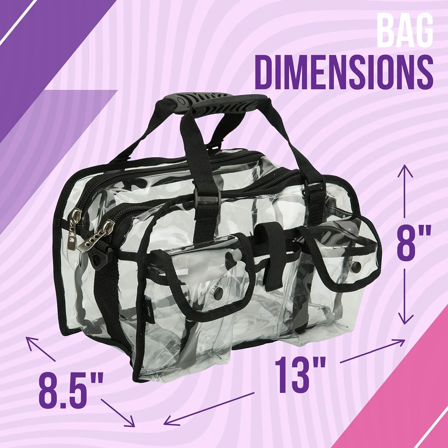Ver Beauty Carry All Makeup Bag, Cosmetic Organizer, Makeup Caddy, Travel Organizer, Clear Tote Bag, See Through