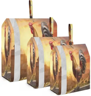 Vintage Rooster Sunset Farm Compression Packing Cubes Luggage Organizer Bags for Travel Suitcase Organizer for Carry on Luggage