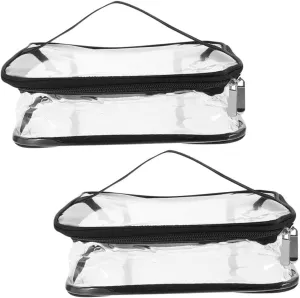 VOSAREA 2-pc Travel Toiletry Bag with Zipper Handle Waterproof Pvc Skincare Makeup Storage Bag for Vacation Diaper Bag Lunch Box