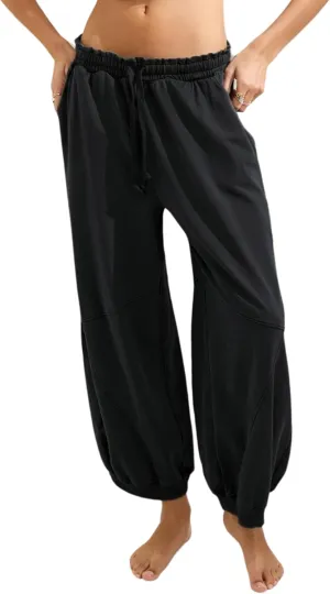 Watashi Women Wide Leg Pants Casual Elastic Wasited Summer Trouser Slacks Beach Palazzo Harem Pants