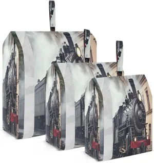 Watercolor Steam Train Compression Packing Cubes Luggage Organizer Bags for Travel Suitcase Organizer for Carry on Suitcases