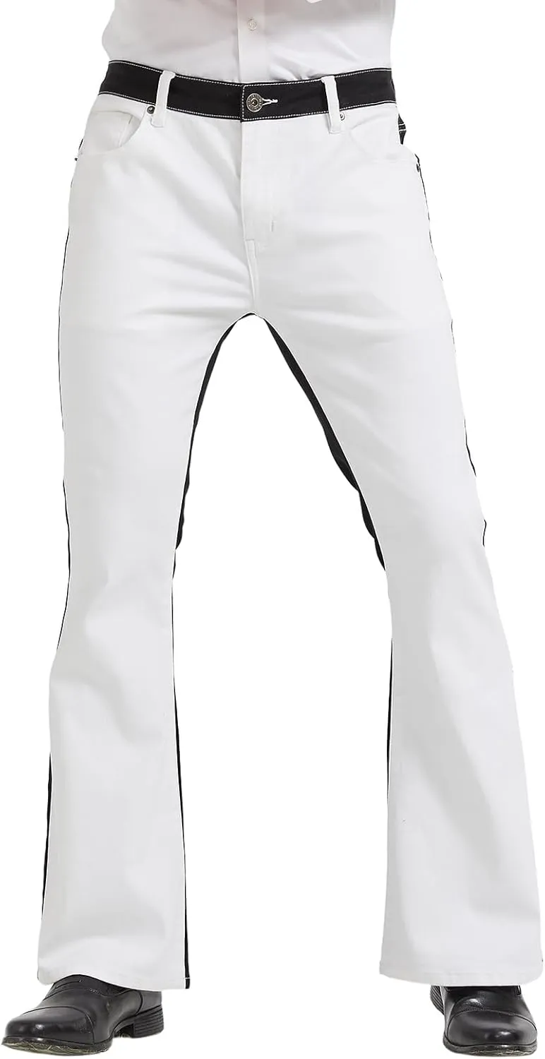 Wbestwind Men's Relaxed Stretch Vintage 60s 70s Bell Bottom Fit Comfort Flared Retro Leg Denim Jeans