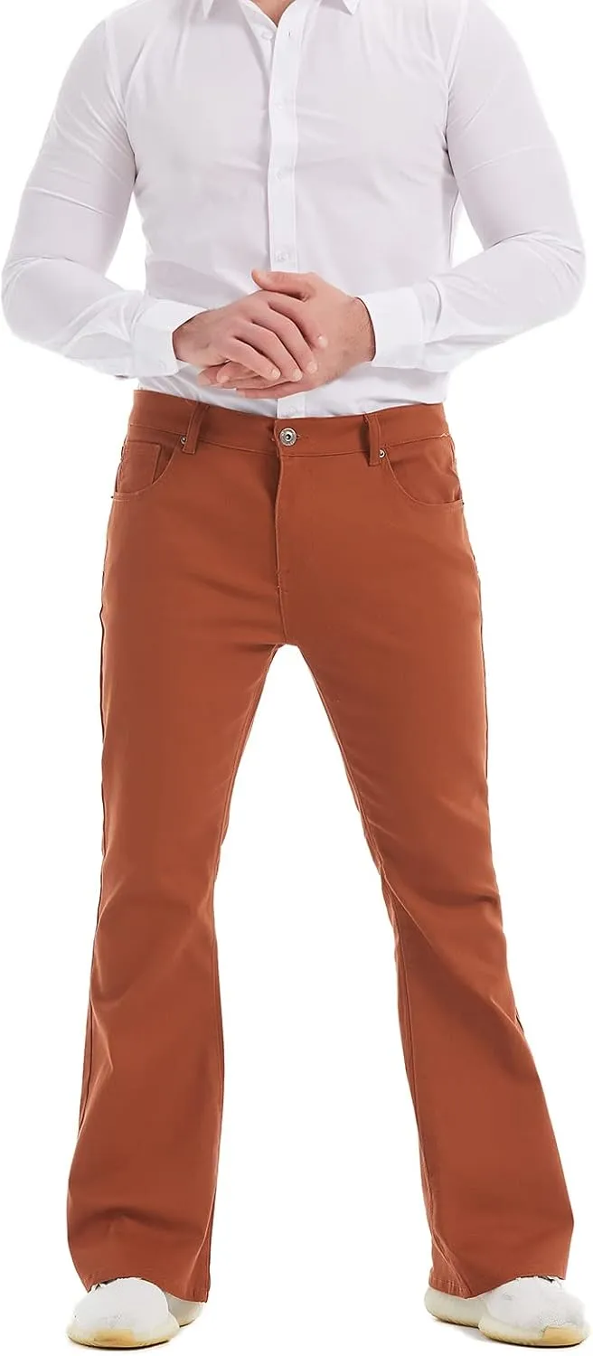 Wbestwind Men's Relaxed Stretch Vintage 60s 70s Bell Bottom Fit Comfort Flared Retro Leg Denim Jeans