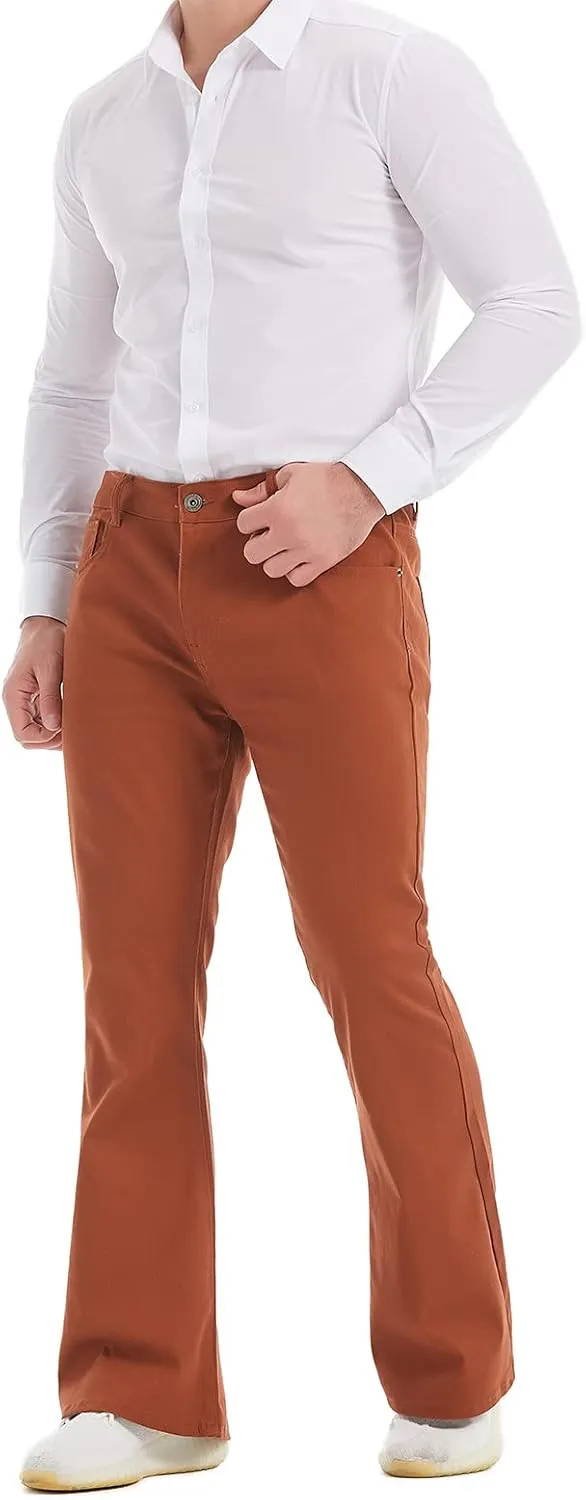 Wbestwind Men's Relaxed Stretch Vintage 60s 70s Bell Bottom Fit Comfort Flared Retro Leg Denim Jeans