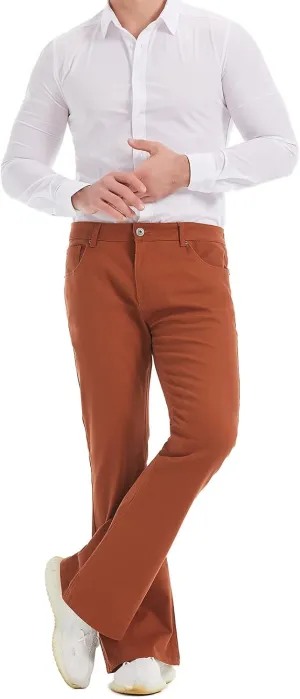 Wbestwind Men's Relaxed Stretch Vintage 60s 70s Bell Bottom Fit Comfort Flared Retro Leg Denim Jeans