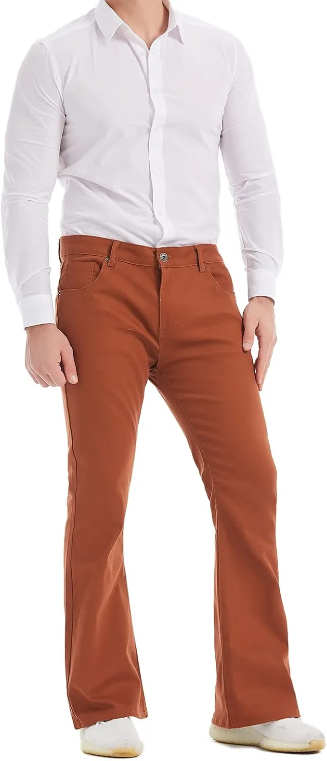 Wbestwind Men's Relaxed Stretch Vintage 60s 70s Bell Bottom Fit Comfort Flared Retro Leg Denim Jeans
