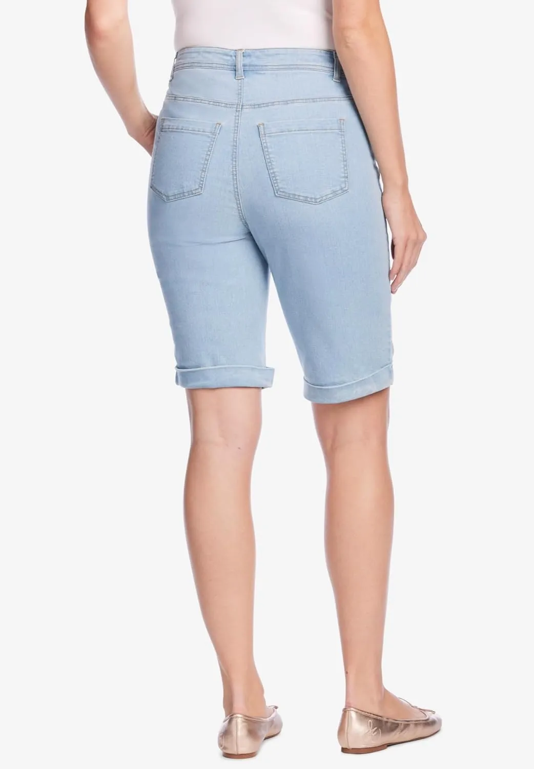 Woman Within Plus Size Stretch Denim Jean Bermuda Short