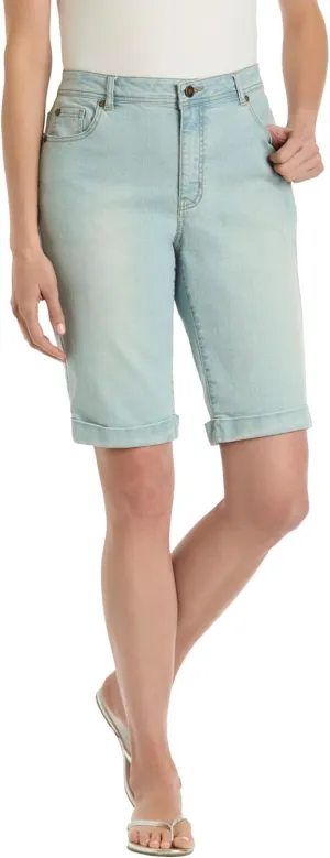 Woman Within Plus Size Stretch Denim Jean Bermuda Short