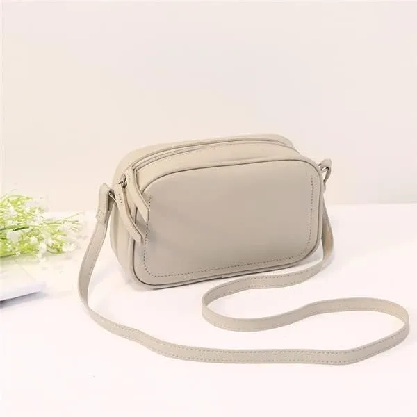 Women Handbags Shoulder Bags, Satchel Tote Bag, Fashion Women Crossbody Bag Ladies Small Solid Color Shoulder Messenger Bags PU Leather Handbag Female Purses (Color : Beige, Size : 21x7x13cm)