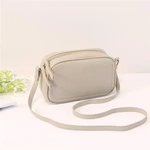 Women Handbags Shoulder Bags, Satchel Tote Bag, Fashion Women Crossbody Bag Ladies Small Solid Color Shoulder Messenger Bags PU Leather Handbag Female Purses (Color : Beige, Size : 21x7x13cm)