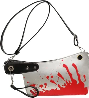 Women Horror Crossbody Bag PU Leather Satchel Bag Adjustable Strap Shaped Handbag Halloween Party Bag