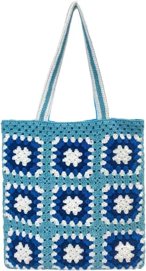 Womens Floral Tote Bag Woven Hobo Bags Beach Handbag Trendy Crochet Shoulder Purse Top Handle Handbag Travel Work