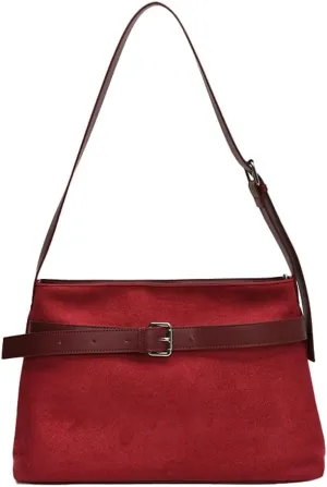 Womens Suede Bucket Bag Suede Crossbody Bag Large Slouchy Satchel Handbag Shoulder Bag Ladies Clutch Purse for Travel Work