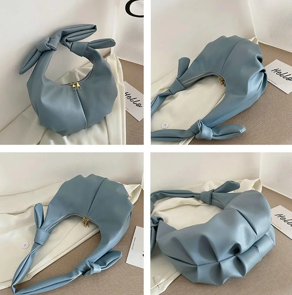 Womens Trendy Crescent Shoulder Bag PU Leather Hobo Bag Dumpling Bags Slouchy Top Handle Handbag Purse