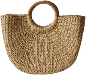 Woven Bag,Versatile Weave Bag with Handle, Handmade, Fashionable Summer Travel Bag, Women Straw Handbag,