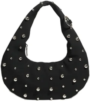 Y2k Studded Crescent Crossbody Purse Women Suede Hobo Bags 90s Trendy Shoulder Satchels Punk Underarm Tote Handbag 2025