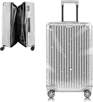 Yotako Upgraded Zippered Clear PVC Suitcase Cover, 30 Inch Luggage Covers for Suitcase Luggage Protector Suitcase Cover (30''(26.37''H x 20.27''L x 11.61''W))